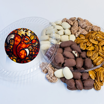 PLATTER, STAIN GLASS SQUIRREL